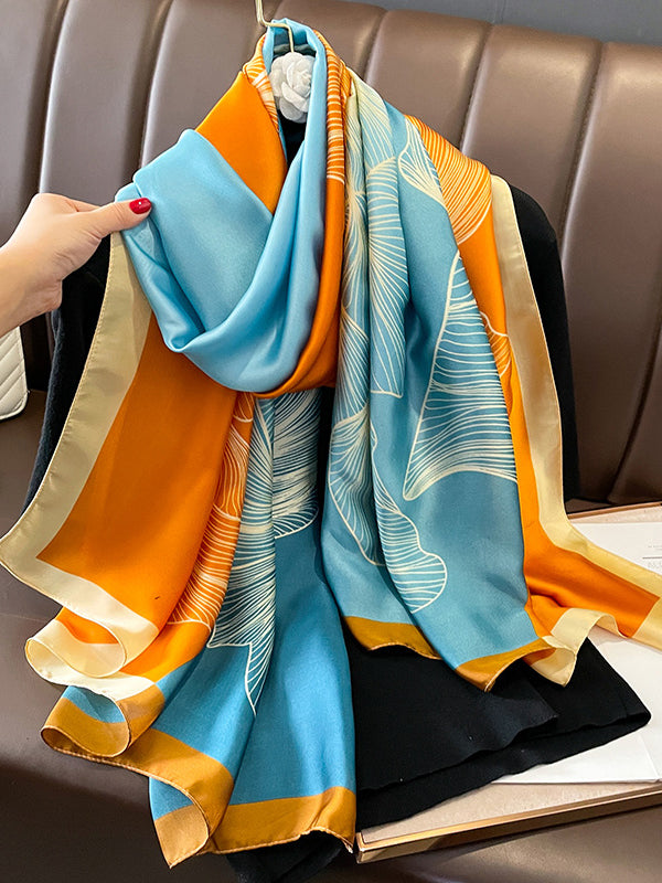 Contrast Color Printed Sun-Protection Shawl&Scarf