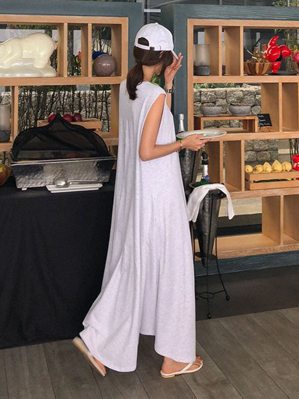 Casual Cotton Sleeveless Long Dress
