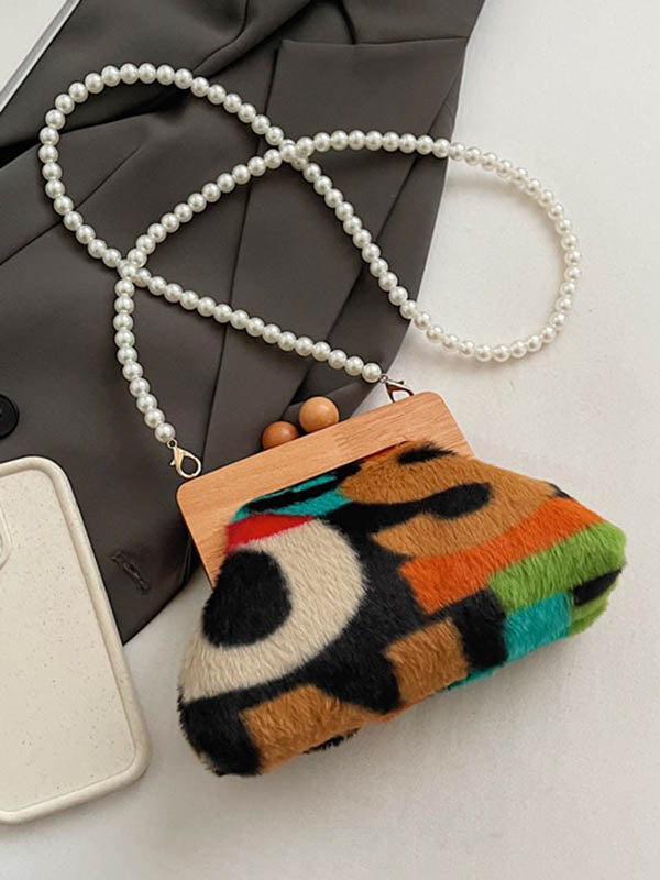 Contrast Color Zipper Handbags Crossbody Bags