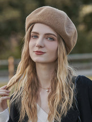 Simple Wool Solid Color Beret Hat