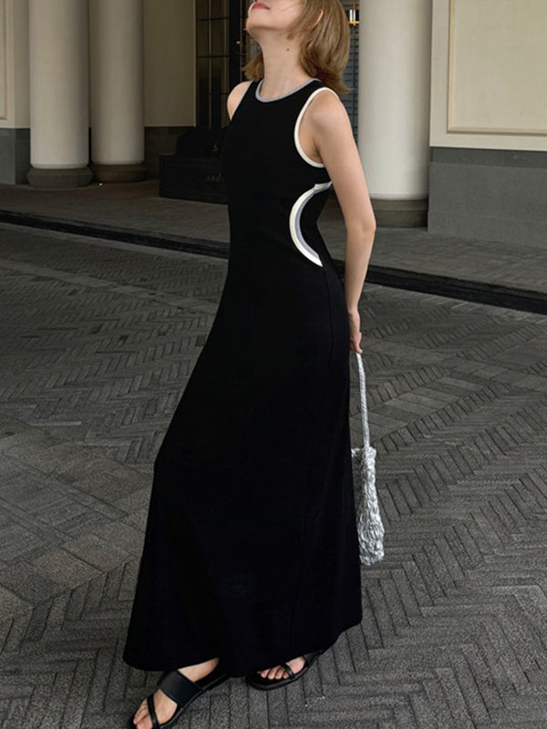 Split-Joint Bodycon Sleeveless Round-Neck Maxi Dresses