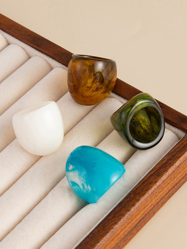 Geometric Shiny Irregularity Rings Accessories