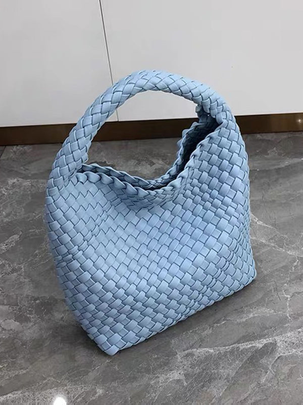 Solid Color Woven Handbags Bags