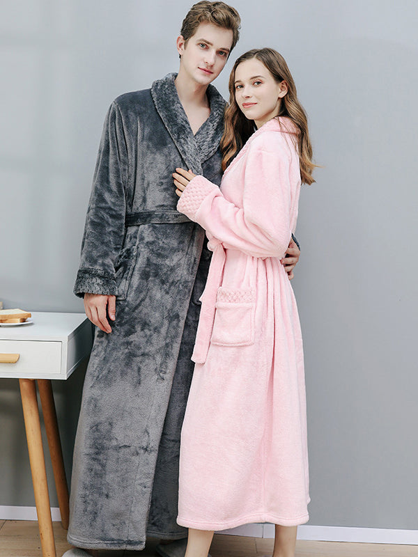 Comfortable Solid Warm Pajama Robe