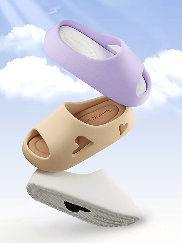 Contrast Color Hollow Open Toe Slippers Platform Shoes