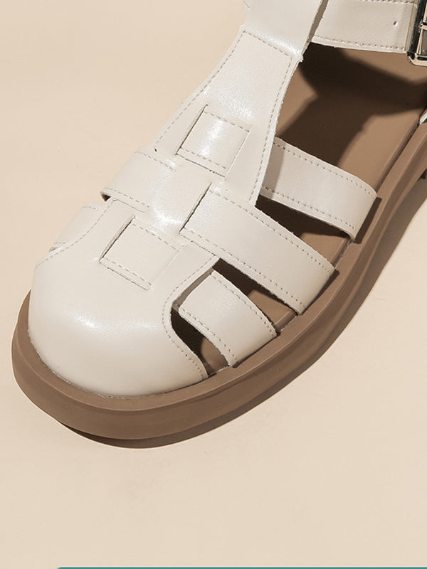 Hollow Round-Toe Sandals Gladiators