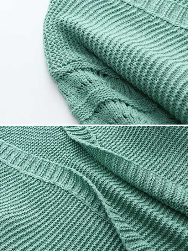 Urban Loose Solid Color Jacquard Cardigan Top