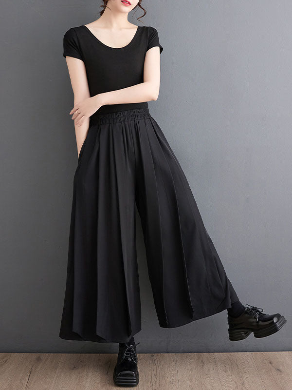 Pleated Loose Ninth Pants Casual Pants Bottoms