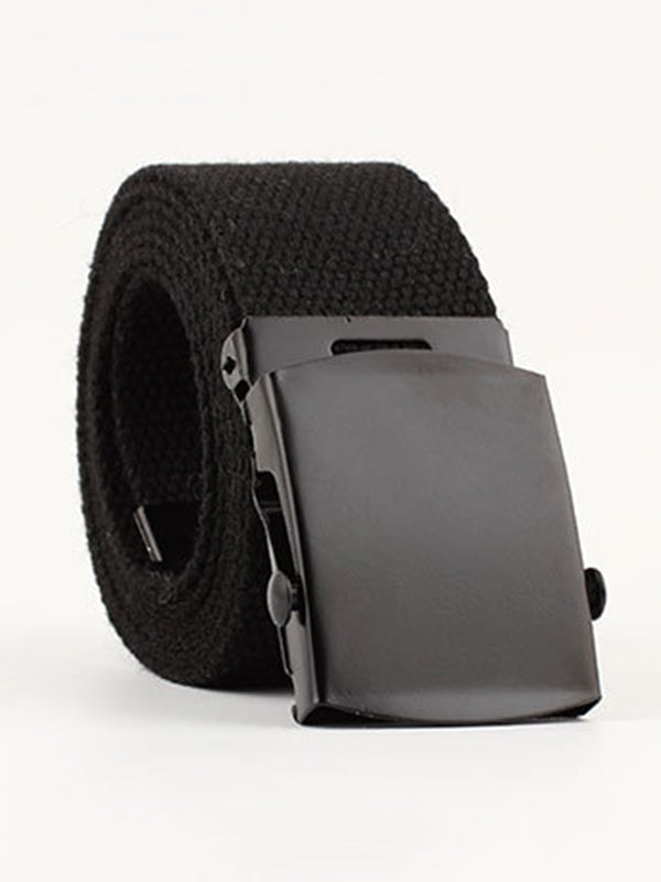 Casual 7 Colors Solid Color Canvas Weave Belt