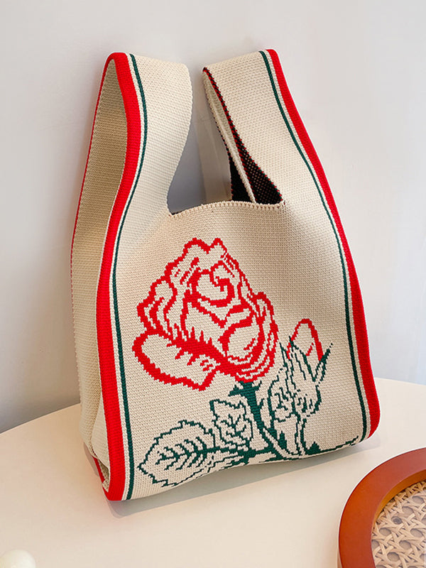Floral Woven Handbag Bags