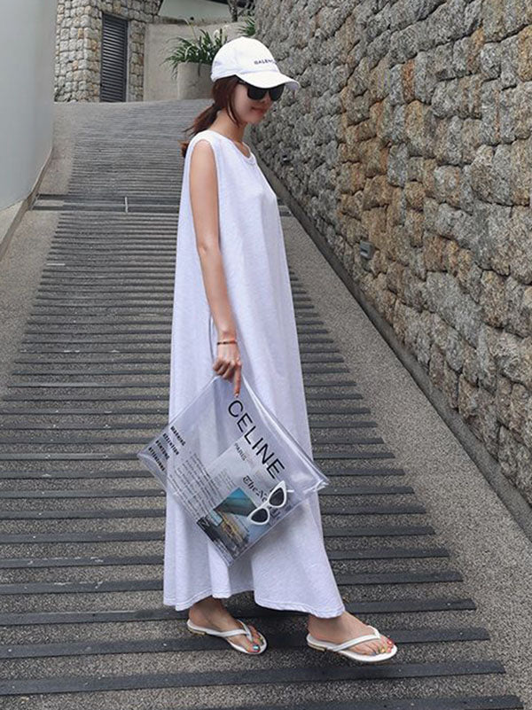 Casual Cotton Sleeveless Long Dress