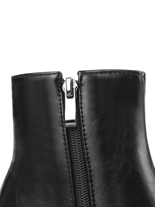 Pointed-Toe Ripped Split-Joint Pumps Chelsea Boots