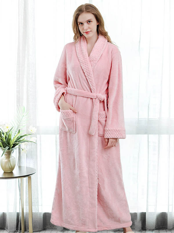 Comfortable Solid Warm Pajama Robe
