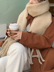 Keep Warm Solid Color Tasseled Thick Scarf