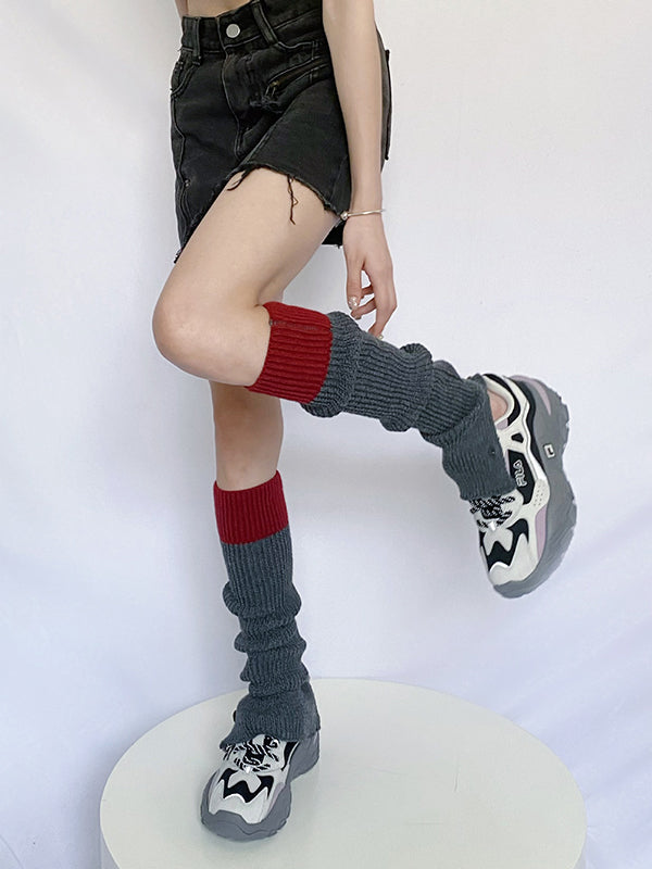 Leisure Flared Contrast Color Leg Warmers Accessories