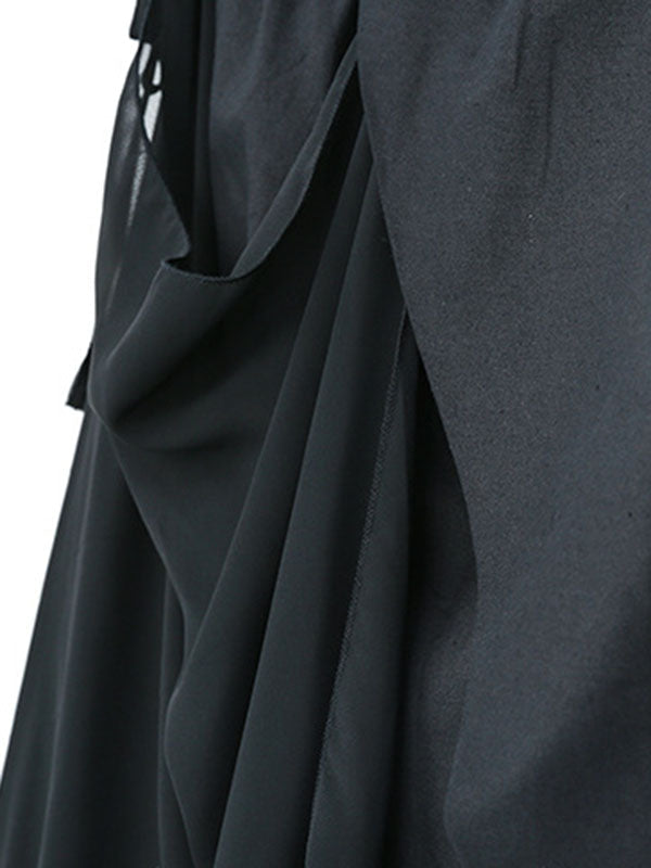 Pleated Solid Color Harem Pants Loose Ninth Pants