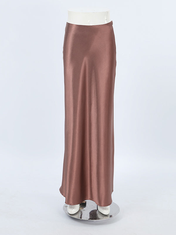 Solid Color A-Line Loose Skirts Bottoms