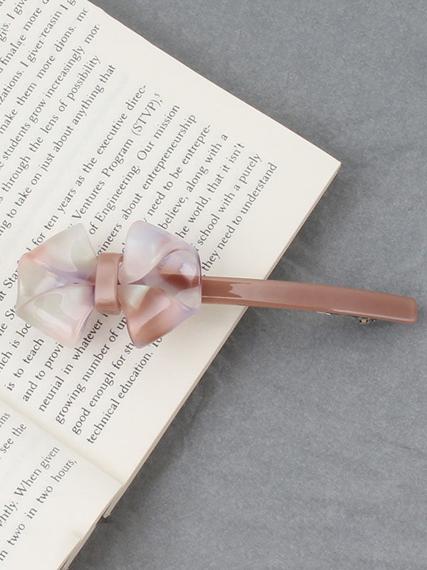 Bowknot Geometric Solid Color Hair Clips