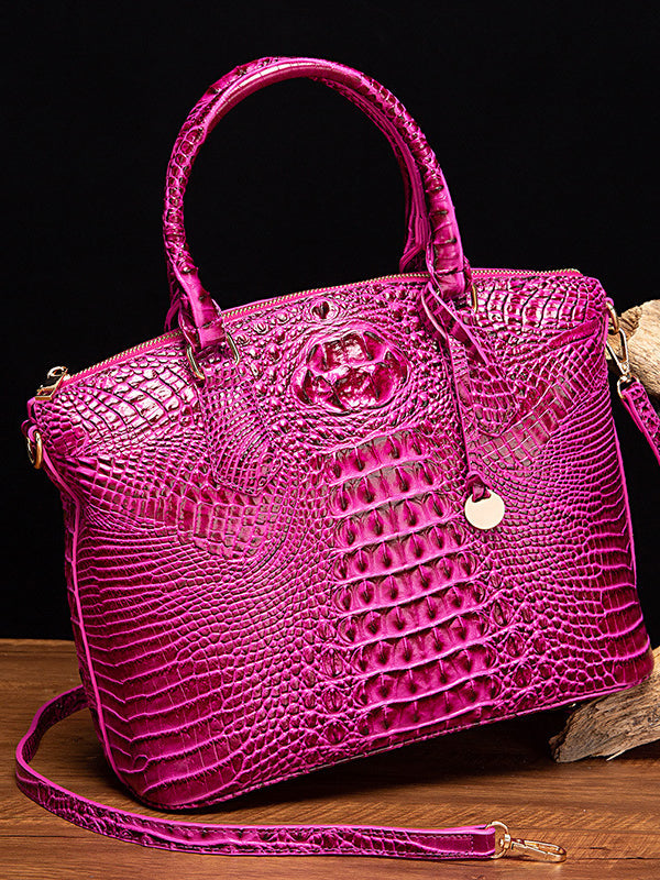 Alligator Print Pleated Split-Joint Handbags Bags