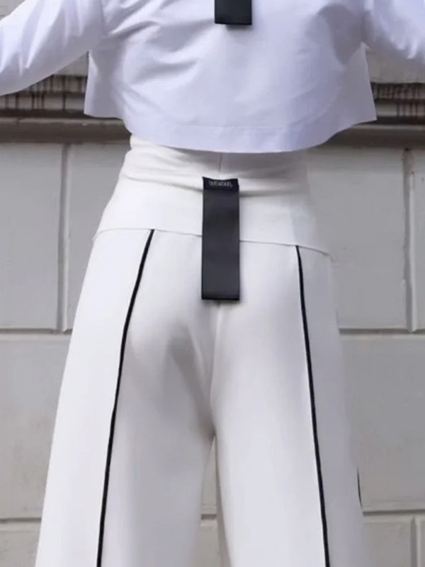 Striped Loose Wide Leg Trousers Casual Pants Bottoms