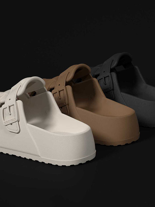 Hollow Round-Toe Split-Joint Sandals Platform Shoes