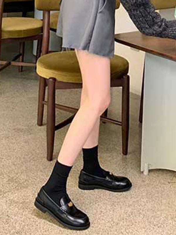 Round-Toe Split-Joint Loafers