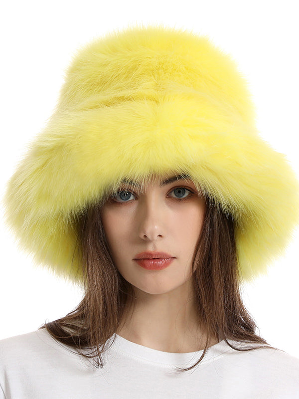 Keep Warm Solid Color Bucket Hat