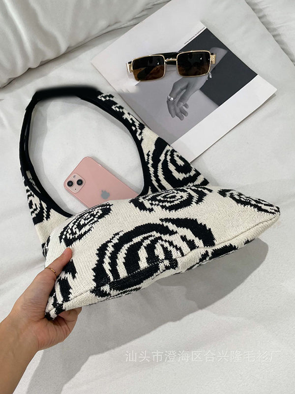 Original Creation Floral Weave Contrast Color Bags Accessories