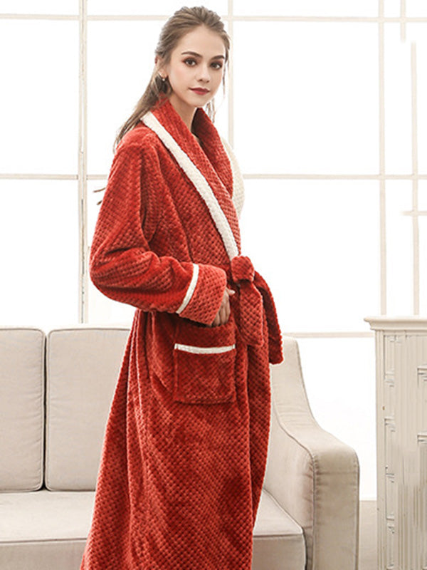 Comfortable Solid Warm Pajama Robe