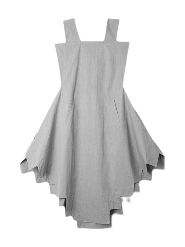 Casual Loose Sleeveless Irregular Gray Maxi Dress