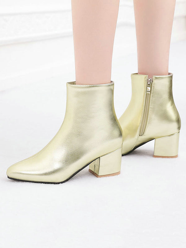 Pointed-Toe Ripped Split-Joint Pumps Chelsea Boots