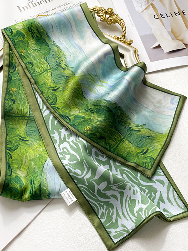 Original Artistic Retro Contrast Color Printed Scarf