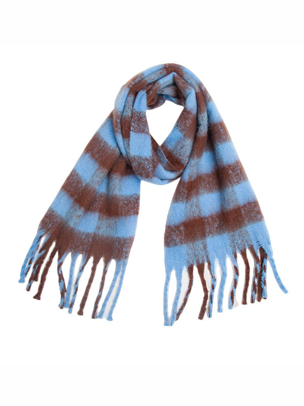 Keep Warm Plaid Tasseled Thick Shawl&Scarf