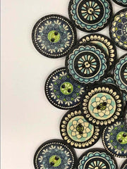 Plain Color Pattern Wooden Round Button