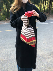 Contrast Color Striped Woven Handbag