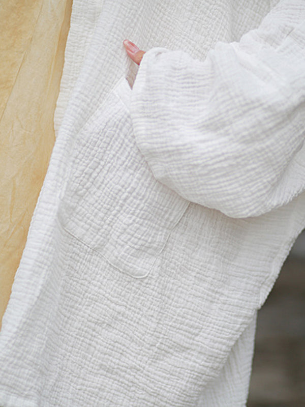 Pleated Solid Color Split-Joint Batwing Sleeves Loose Cover-Ups Tops