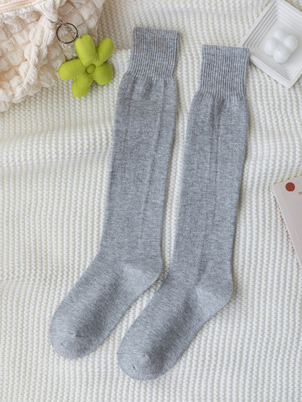 Casual Breathable Solid Color Socks Accessories