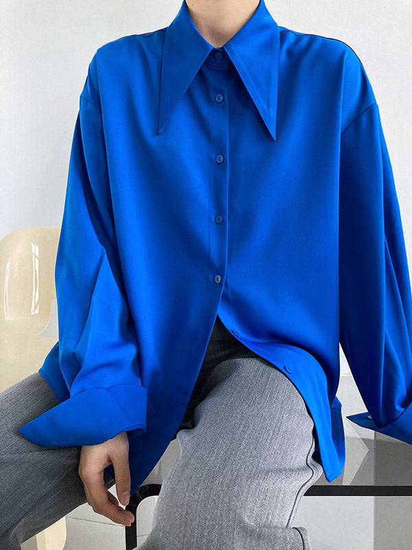Stylish 3 Colors Solid Color Long Sleeves Blouse