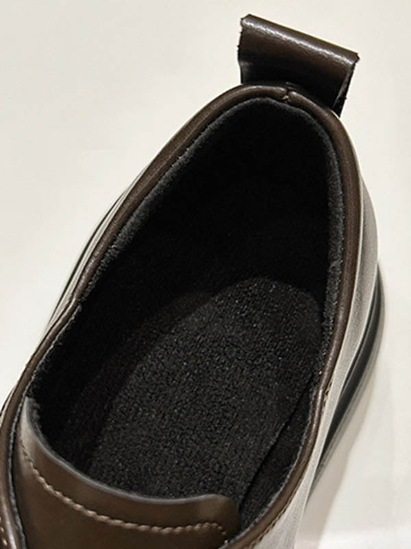 Belt Buckle Round-Toe Split-Joint Platform Shoes Mary Janes