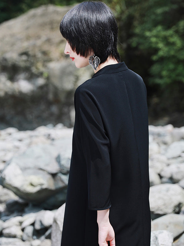 Vintage Solid Buckle Long Cheongsams