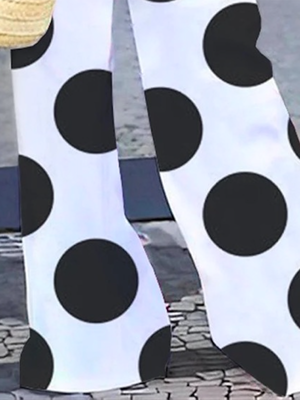 Loose Wide Leg Polka-Dot Casual Pants Bottoms