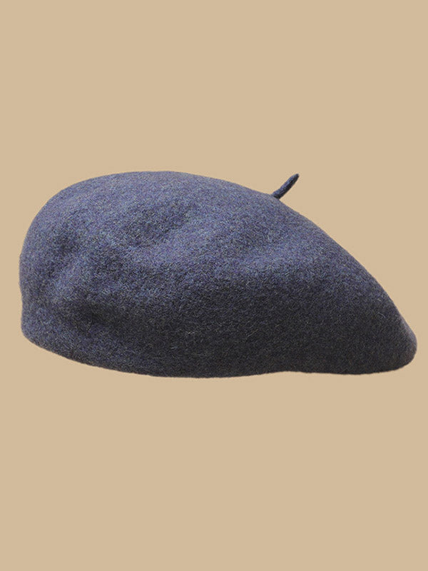 Simple Wool Solid Color Beret Hat