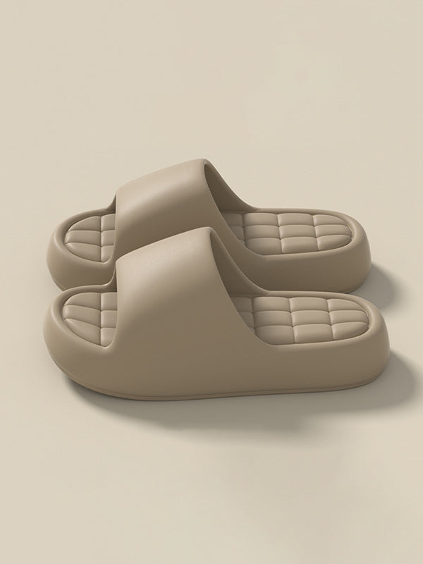 Open Toe Solid Color Slippers Platform Shoes