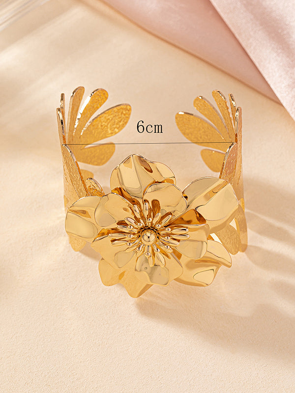 Flower Shape Hollow Solid Color Bracelet Accessories
