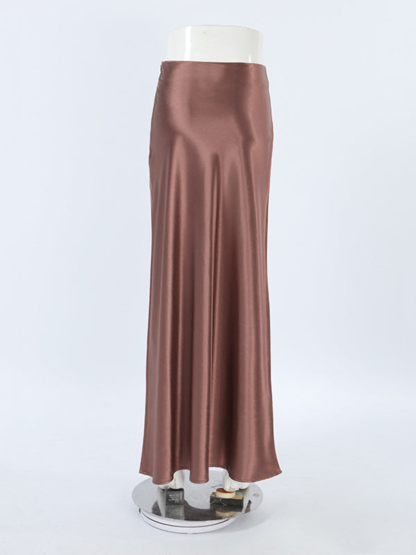 Solid Color A-Line Loose Skirts Bottoms