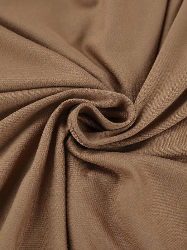 Pleated Solid Color Tied Waist Zipper A-Line Bodycon Round-Neck Mini Dresses