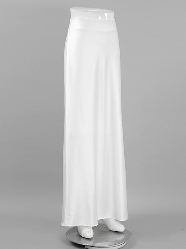 Solid Color Split-Back A-Line Skirts Bottoms