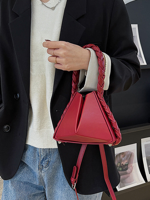 Adjustable Foldable Solid Color Woven Bags Accessories