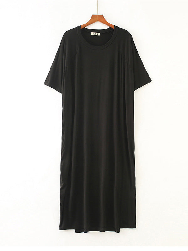 Comfortable Solid Short Sleeves Pajama Dress