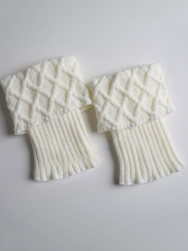 Original Creation Keep Warm Jacquard Solid Color Leg Warmers Accessories